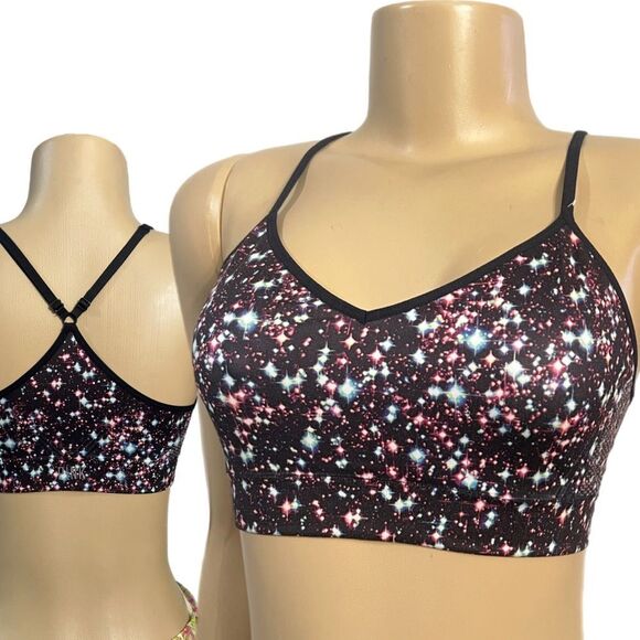 Victorias Secret Pink Racerback YOGA Lounge Unlined bra multicolor M 34C 34D 36B - Picture 1 of 3